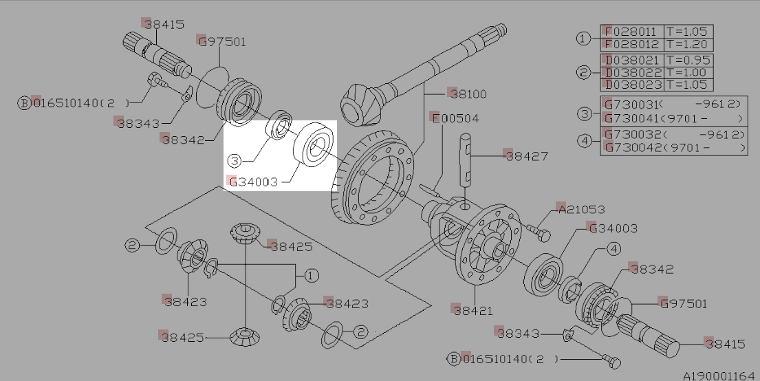 Subaru OEM R160 Differential Roller Bearing Most Subaru Models - 806340080 - Subimods.com