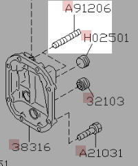 Subaru OEM Rear Differential Stud 2002 - 2007 WRX / 2004 - 2007 STI / 2002 - 2007 Impreza - 800912060 - Subimods.com