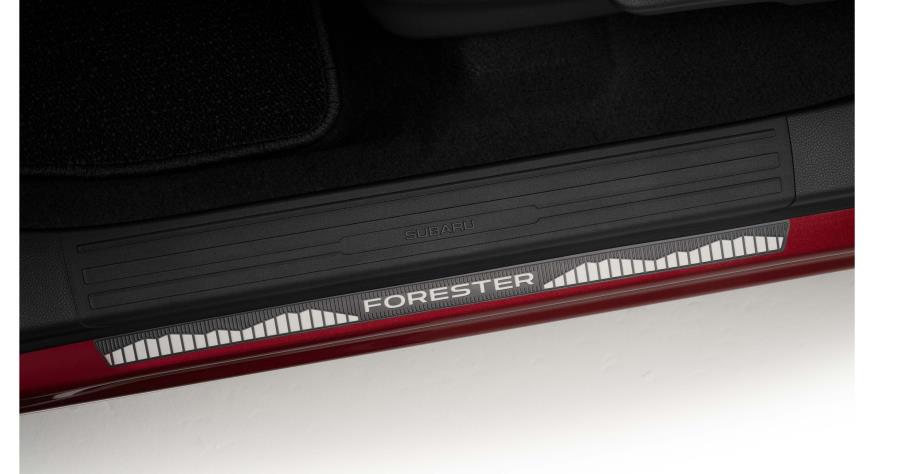 Subaru OEM Side Sill Plates Front Black w/ Silver Accent 2024 - 2026 Forester - E101SSL000 - Subimods.com