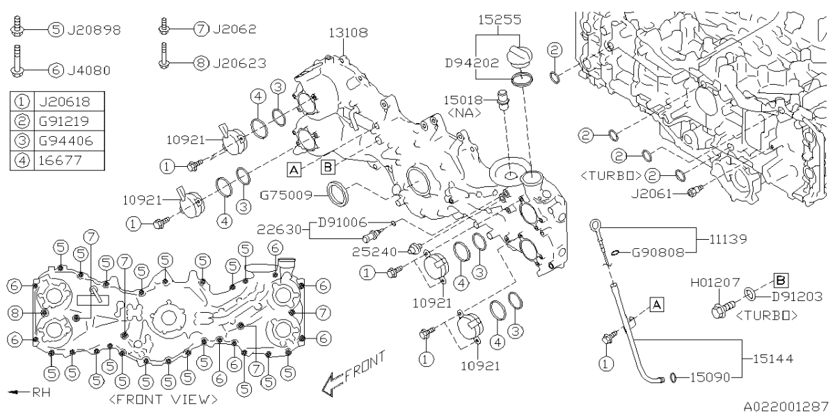 Subaru OEM Timing Cover 2022 - 2025 WRX / 2020 - 2025 Outback w/ 2.4L Engine / 2019 - 2025 Ascent - 13108AA220 - Subimods.com