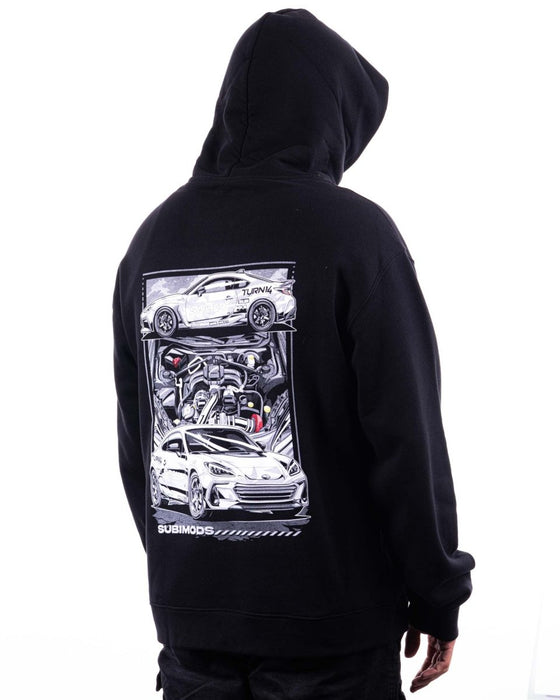 Subimods Official "2023 BRZ Drift Car" Hooded Sweatshirt Black - SM - 2180 - S - Subimods.com
