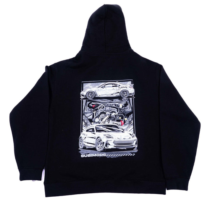 Subimods Official "2023 BRZ Drift Car" Hooded Sweatshirt Black - SM - 2180 - S - Subimods.com
