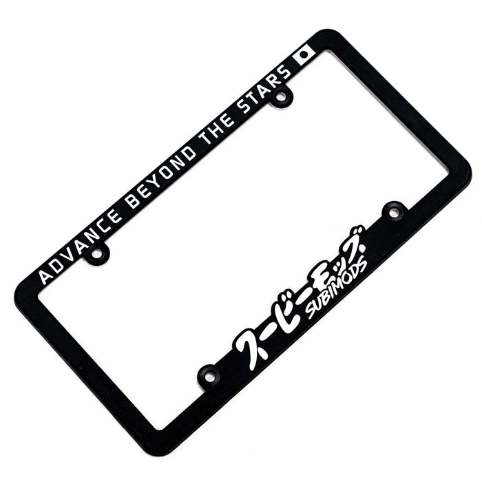 Subimods Official "Advance Beyond The Stars" License Plate Frame w/ Overseas White Logo - SM - 2186 - Subimods.com
