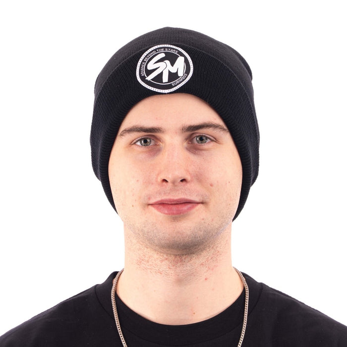 Subimods Official Cuff Beanie w/ "Circle Tune" Logo Black - SM-3022 - Subimods.com