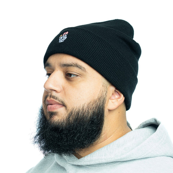 Subimods Official Cuff Beanie w/ "Ice Cream" Logo Black - SM-3021 - Subimods.com