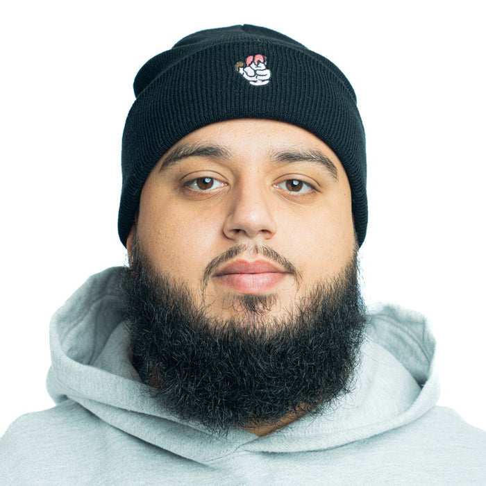 Subimods Official Cuff Beanie w/ "Ice Cream" Logo Black - SM-3021 - Subimods.com