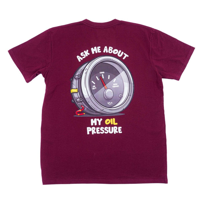 Subimods Official DIY Series "Oil Pressure" Short Sleeve Shirt Maroon - SM - 2195 - S - Subimods.com