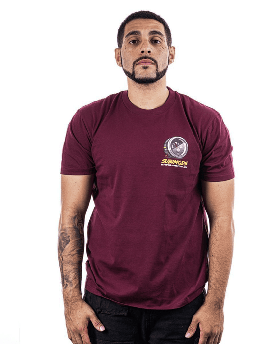 Subimods Official DIY Series "Oil Pressure" Short Sleeve Shirt Maroon - SM - 2195 - S - Subimods.com