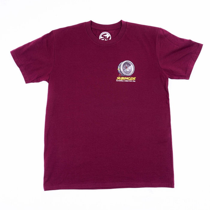 Subimods Official DIY Series "Oil Pressure" Short Sleeve Shirt Maroon - SM - 2195 - S - Subimods.com