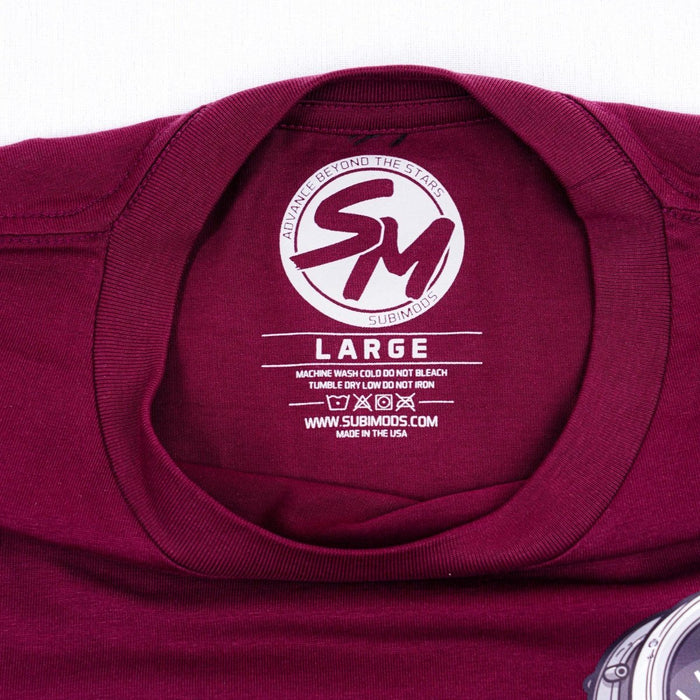 Subimods Official DIY Series "Oil Pressure" Short Sleeve Shirt Maroon - SM - 2195 - S - Subimods.com