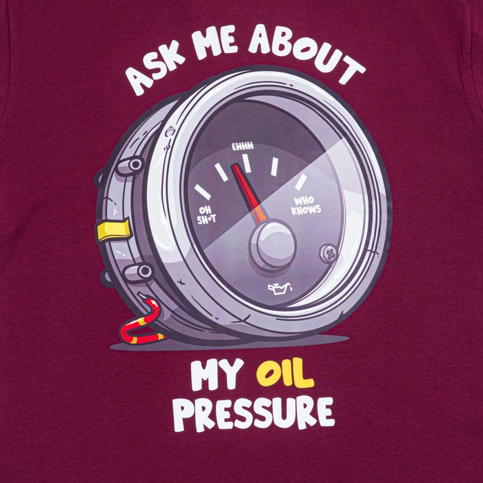 Subimods Official DIY Series "Oil Pressure" Short Sleeve Shirt Maroon - SM - 2195 - S - Subimods.com