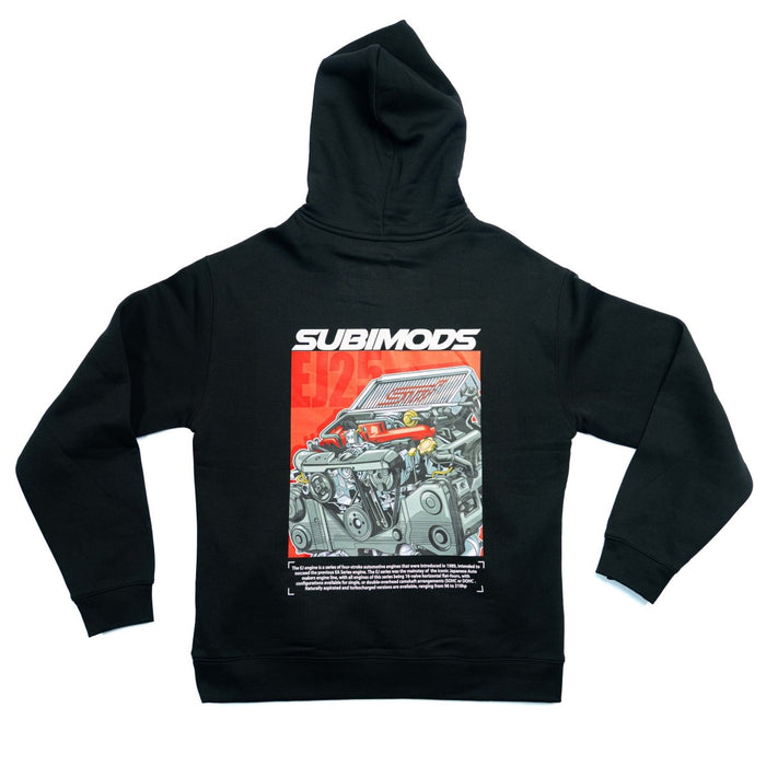 Subimods Official EJ Engine Hooded Sweatshirt Black - SM-2294-S - Subimods.com