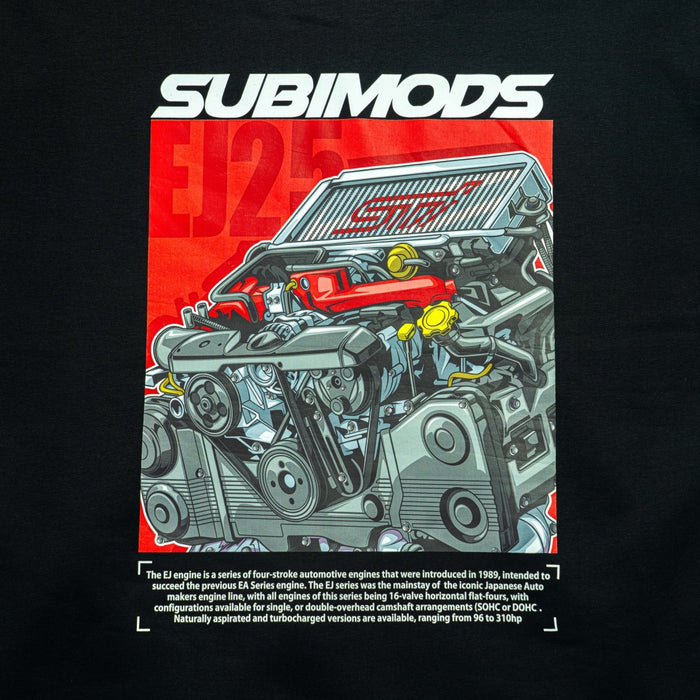 Subimods Official EJ Engine Hooded Sweatshirt Black - SM-2294-S - Subimods.com