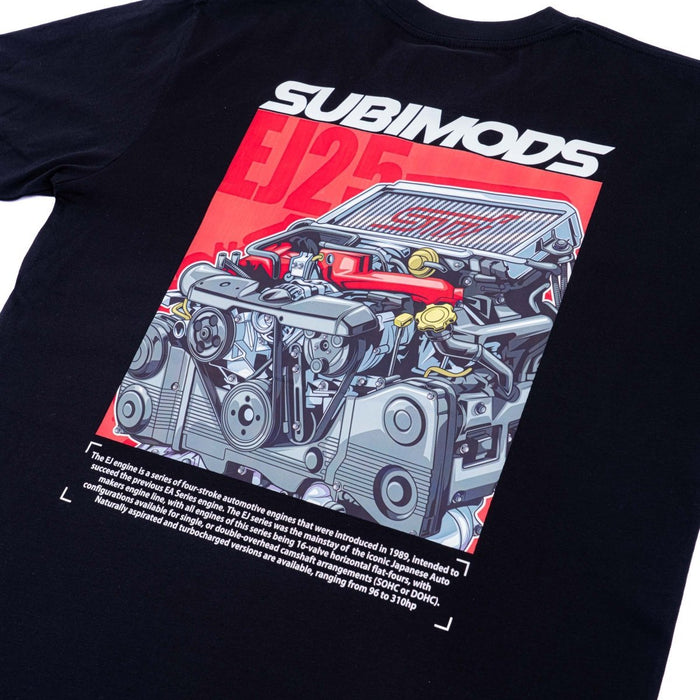 Subimods Official EJ Engine Short Sleeve Shirt Black - SM - 2193 - S - Subimods.com