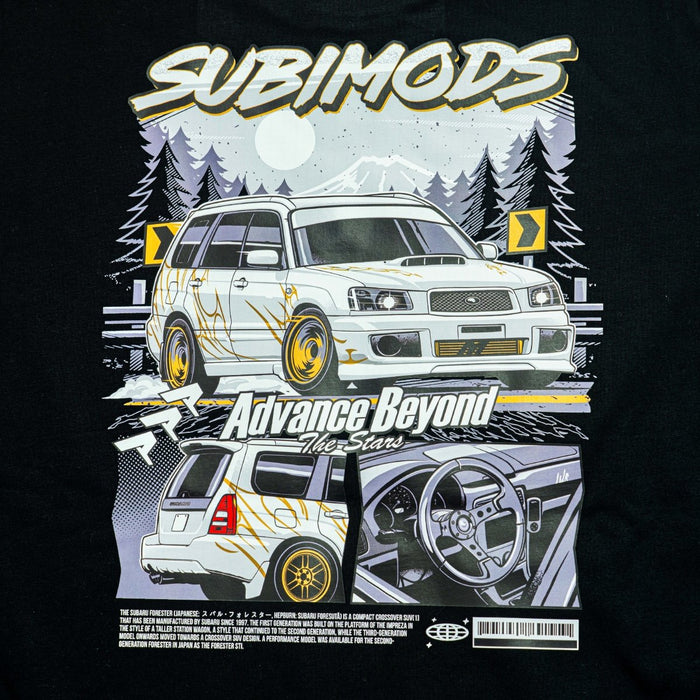 Subimods Official "Golden Skids" Short Sleeve Shirt Black - SM-2299-S - Subimods.com