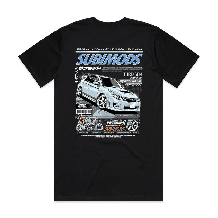 Subimods Official "GR Sedan" Short Sleeve Shirt Black - SM-3111-S - Subimods.com