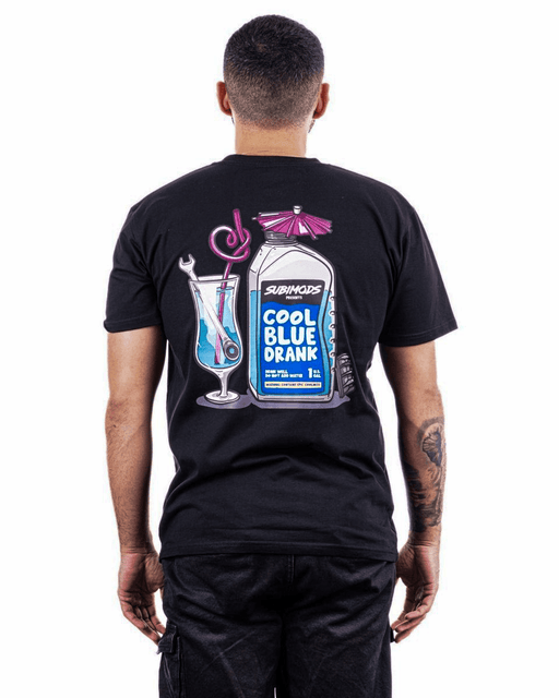 Subimods Official Guilty Pleasures Series "Cool Blue Drink" Short Sleeve Shirt Black - SM - 2069 - S - Subimods.com
