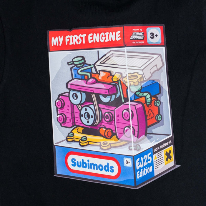 Subimods Official "My First Engine" Kids Short Sleeve Shirt Black - SM-3043-2 - Subimods.com