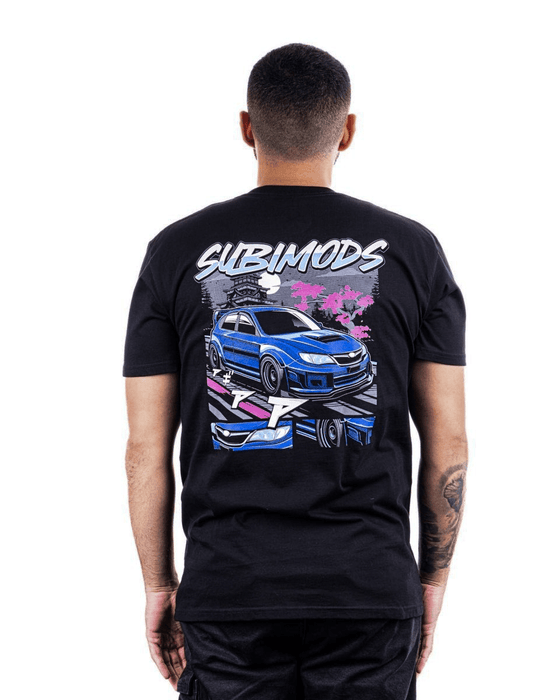 Subimods Official Street Legend Series "Sakura Rumble" Short Sleeve Shirt Black - SM - 2207 - S - Subimods.com