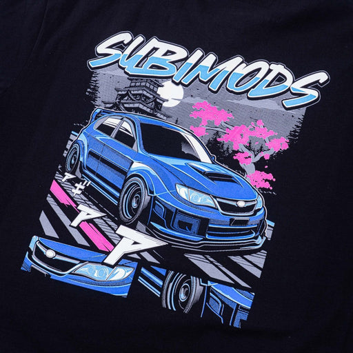 Subimods Official Street Legend Series "Sakura Rumble" Short Sleeve Shirt Black - SM - 2207 - S - Subimods.com