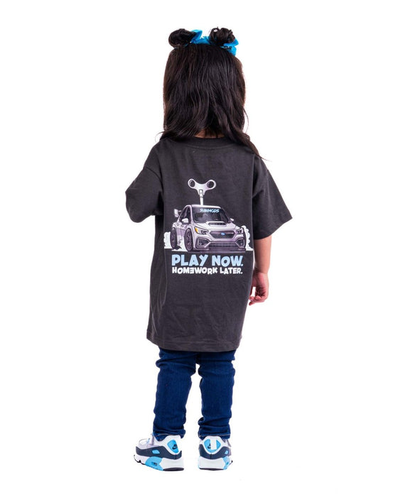 Subimods Official "Toy Car" Kids Short Sleeve Shirt Coal - SM - 2277 - 4 - Subimods.com