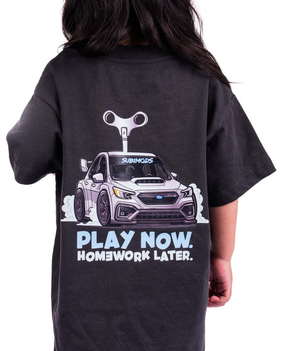 Subimods Official "Toy Car" Kids Short Sleeve Shirt Coal - SM - 2277 - 4 - Subimods.com