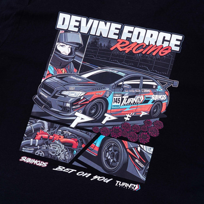 Subimods Official Trackside Team Series "Team Devine Force Racing" Short Sleeve Shirt Black - SM - 2263 - S - Subimods.com
