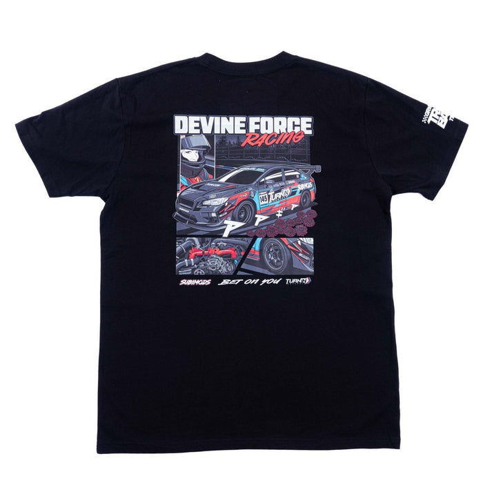 Subimods Official Trackside Team Series "Team Devine Force Racing" Short Sleeve Shirt Black - SM - 2263 - S - Subimods.com