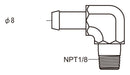 Tomei Fuel Pressure Regulator Fitting #8 Elbow 1/8NPT - TB509A-0000B - Subimods.com