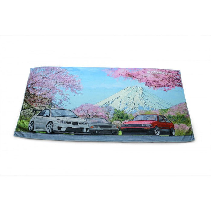 Tomei GDB / BNR32 / AE86 Cherry Blossom Mt. Fuji Bath Towel - TG901A - 0000A - Subimods.com