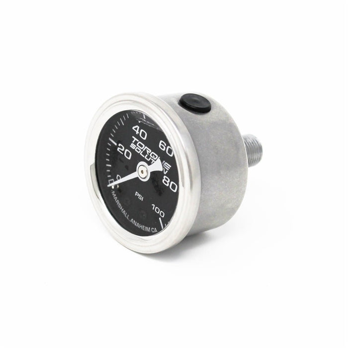 Torque Solution 0 - 100 PSI Liquid Filled Fuel Pressure Gauge Black Face - TS - FPG - 100 - Subimods.com