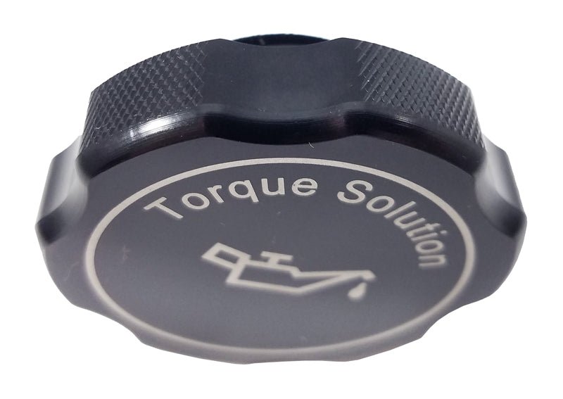 Torque Solution Billet Oil Cap Black Most Subaru Models - TS - SU - 313 - 12 - Subimods.com