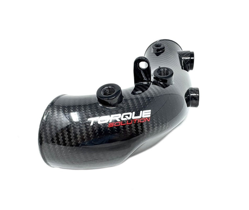 Torque Solution HD Turbo Inlet Carbon Fiber For Use w/ 84mm Inlet FP Turbo 2002 - 2007 WRX / 2004 - 2021 STI - TS - SU - 881CF - 84 - Subimods.com