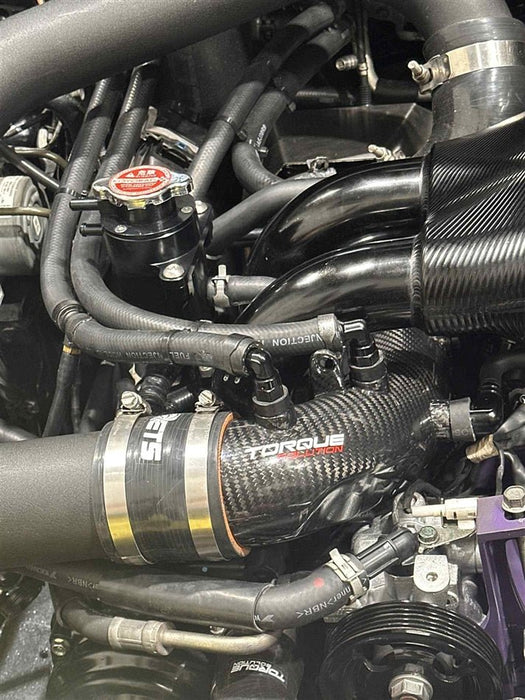 Torque Solution HD Turbo Inlet Carbon Fiber For Use w/ 84mm Inlet FP Turbo 2002 - 2007 WRX / 2004 - 2021 STI - TS - SU - 881CF - 84 - Subimods.com