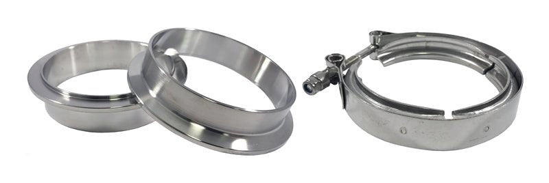 Torque Solution Stainless Steel V - Band Clamp and Flange Kit 5.0 Inch - TS - VBK - 5 - Subimods.com