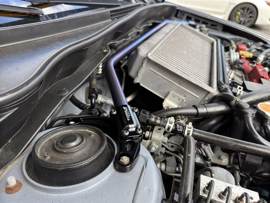 Torque Solution Strut Brace Front Titanium Brushed Raw 2008 - 2021 WRX / 2008 - 2021 STI - TS - SU - 866 - RW - Subimods.com