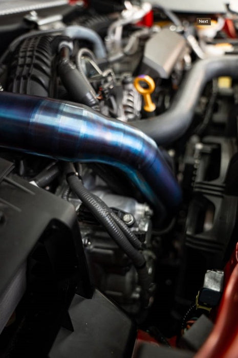 Torque Solution Titanium Top Mount Charge Pipe Burnt Blue 2022 - 2024 WRX / 2019 - 2023 Ascent / 2020 - 2024 Outback XT - TS - SU - 812BU - Subimods.com