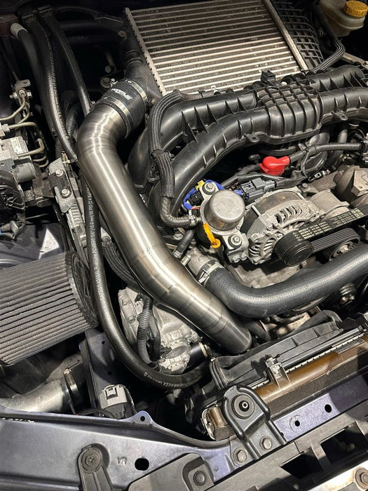 Torque Solution Top Mount Charge Pipe Titanium Brushed Raw 2015 - 2021 WRX - TS - SU - 843 - RW - Subimods.com