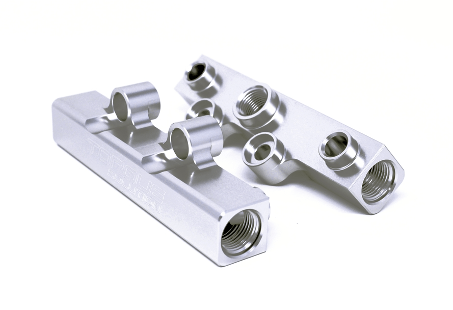 Torque Solution V2 Top Feed Fuel Rail Silver 2002 - 2014 WRX / 2007 - 2021 STI / 2008 - 2012 Legacy GT / 2006 - 2013 Forester XT - TS - SU - 400S.2 - Subimods.com