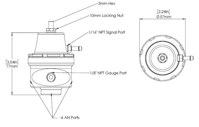 Turbosmart FPR6 Fuel Pressure Regulator Red 6 - AN - TS - 0404 - 1024 - Subimods.com