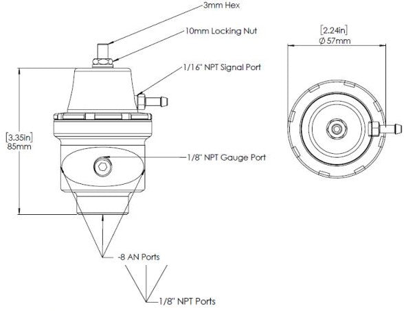 Turbosmart FPR8 Fuel Pressure Regulator Purple - 8AN - TS - 0404 - 1033 - Subimods.com