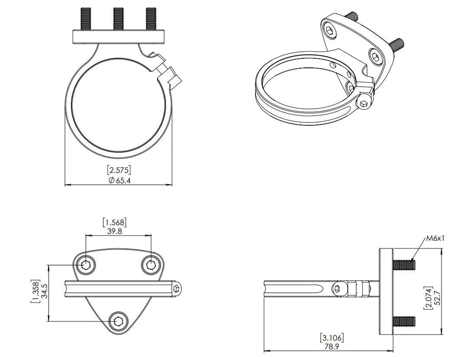 Turbosmart Fuel Pressure Regulator Billet Mounting Bracket Black - TS - 0402 - 1141 - Subimods.com