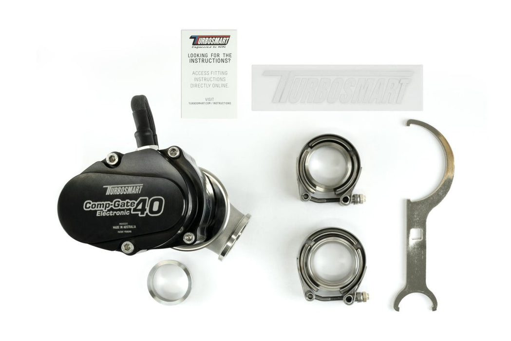 Turbosmart GenV Electronic CompGate40 40mm Electronic External Wastegate Black - TS - 0552 - 1502 - Subimods.com