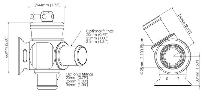 Turbosmart Kompact Dual Port Blow Off Valve w/ 25mm Inlet Fitting - TS - 0203 - 1022 - Subimods.com