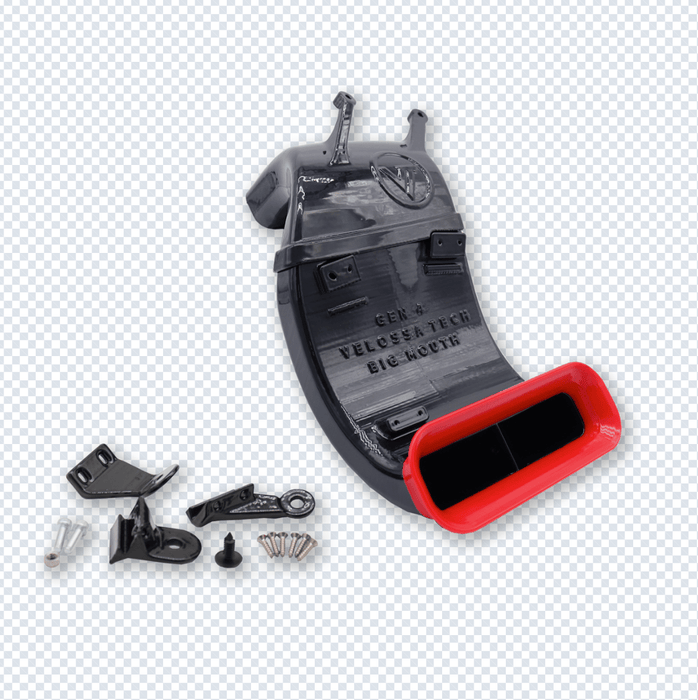 Velossa Tech "BIG MOUTH" Ram Air Intake Snorkel Black Base 2013 - 2021 BRZ / GT86 / FR - S - BM-0040-BK/RD - Subimods.com