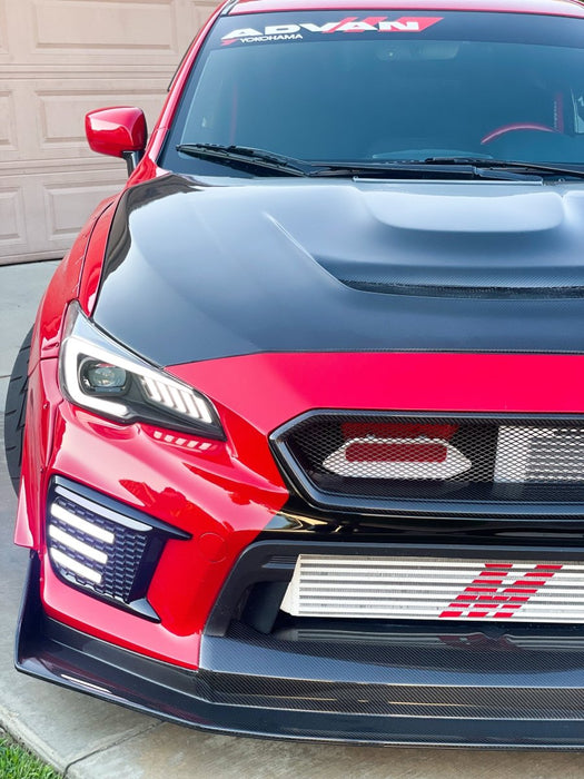 Velossa Tech "BIG MOUTH" Ram Air Intake Snorkel Black Base 2015 - 2021 WRX / 2015 - 2021 STI - VT-BM-0228-BK/RD - Subimods.com