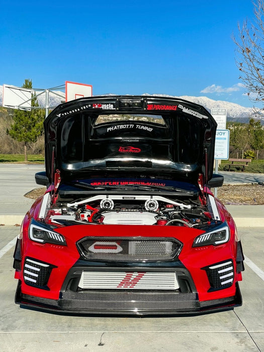 Velossa Tech "BIG MOUTH" Ram Air Intake Snorkel Black Base 2015 - 2021 WRX / 2015 - 2021 STI - VT-BM-0228-BK/RD - Subimods.com