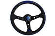 VERTEX 10 Star Steering Wheel 330mm Leather w/ Blue Stitching - STW-10STR-BLU - Subimods.com