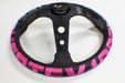 VERTEX 1996 Steering Wheel 330mm Perforated Leather w/ Pink and Silver Stitching - STW - 1996 - PNK - Subimods.com