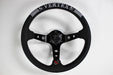 VERTEX Checker Steering Wheel 330mm Perforated Leather w/ Silver and Red Stitching - STW - CHKR - Subimods.com